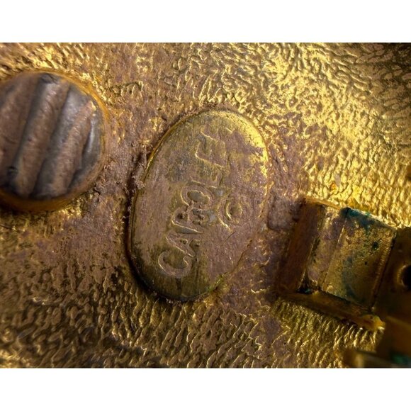 Carolee Womens Gold Tone/Black Clip-On Round Earrings Large Faux Pearl - Picture 4 of 5